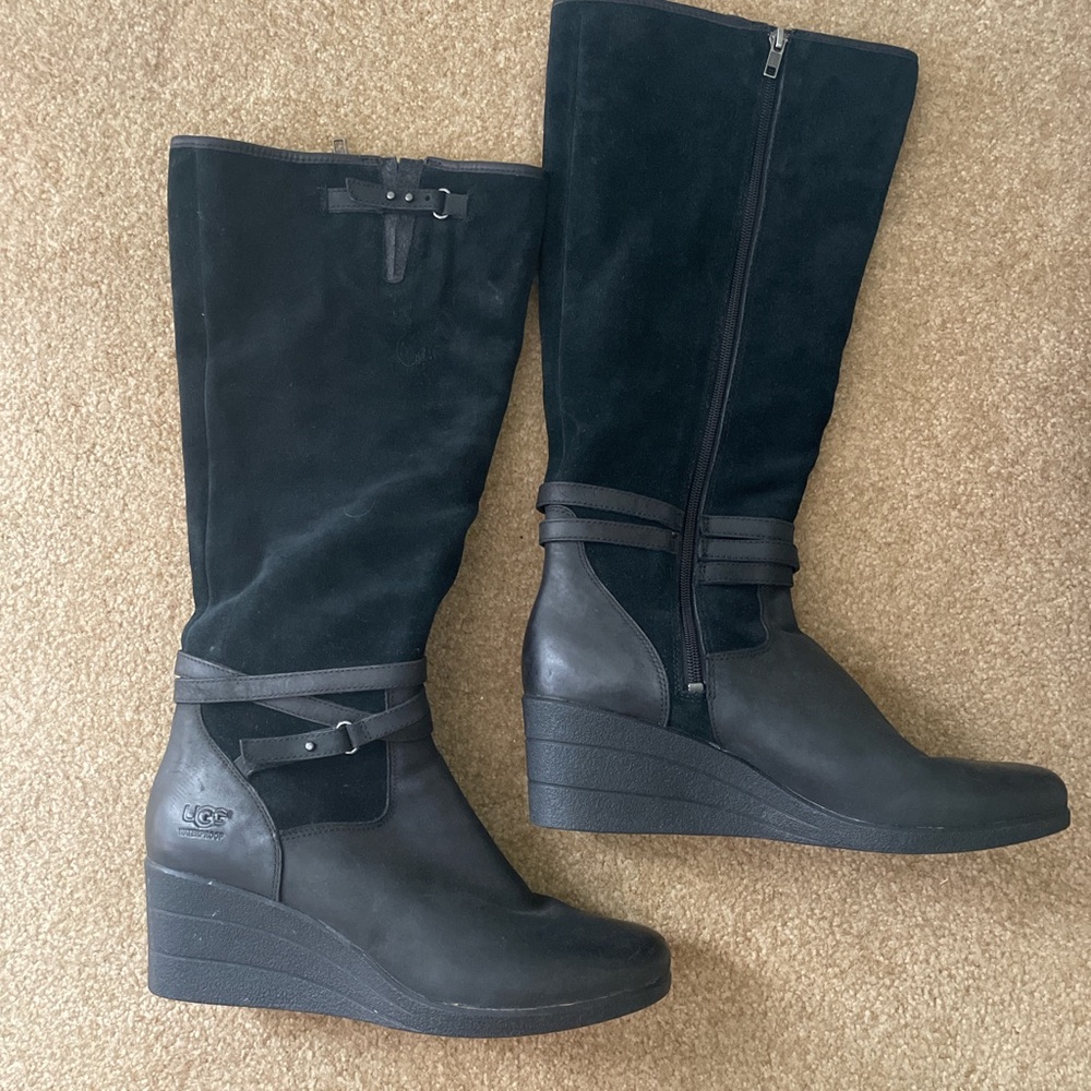 UGG Black Wedge Shoes Sleek and Stylish